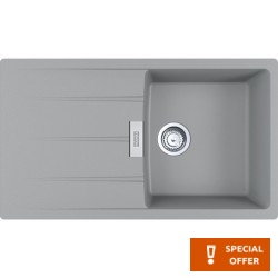 Sink Granite 86x50 left / right nested / Flushmount 1 bowl Stone Grey, color: Grey