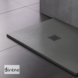 Shower tray Rectangular 100x80x2,4 material: Cast marble, color: Grey surface: Matt