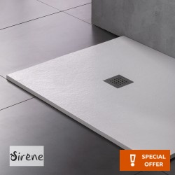 Ντουζιέρα ορθογώνια 120x80x2,4 από χυτό μάρμαρο με βαλβίδα, χρώμα: Λευκό επιφάνεια: Ματ Ορθογώνιες