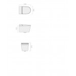 Wall-mounted toilet with shower & toilet seat, style: Wrapover smart toilet 59x38 surface: Matt, color: Grey Wall-mounted shower-toilets Wall-mounted toilet with shower & toilet seat, style: Wrapover smart toilet 59x38 surface: Matt, color: Grey Wall-mounted shower-toilets