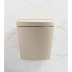 Wall-mounted toilet with shower & toilet seat, style: Wrapover smart toilet 59x38 surface: Matt, color: Beige Wall-mounted shower-toilets Wall-mounted toilet with shower & toilet seat, style: Wrapover smart toilet 59x38 surface: Matt, color: Beige Wall-mounted shower-toilets