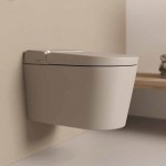 Wall-mounted toilet with shower & toilet seat, style: Wrapover smart toilet 59x38 surface: Matt, color: Beige Wall-mounted shower-toilets Wall-mounted toilet with shower & toilet seat, style: Wrapover smart toilet 59x38 surface: Matt, color: Beige Wall-mounted shower-toilets