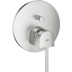 Shower tap Wall-mounted external part 2 way material: Brass mixer With plate without hand shower, hose and holder supersteel, color: Chrome surface: Brushed Wall-mounted - external part
