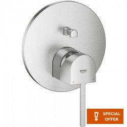 Shower tap Wall-mounted external part 2 way material: Brass mixer With plate without hand shower, hose and holder supersteel, color: Chrome surface: Brushed Wall-mounted - external part