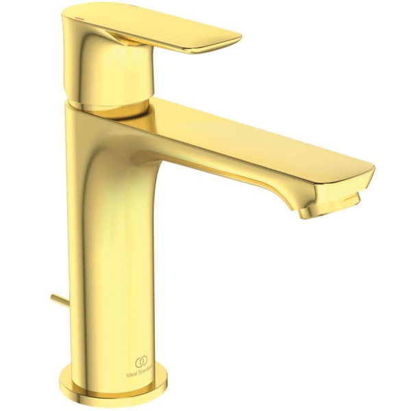 Wash basin tap Deck-mounted material: Brass mixer With pop-up waste set Μ size grande, brushed gold, color: Gold surface: Brushed Deck-mounted Wash basin tap Deck-mounted material: Brass mixer With pop-up waste set Μ size grande, brushed gold, color: Gold surface: Brushed Deck-mounted