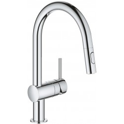 Kitchen tap Deck-mounted material: Brass with shower C spout EasyDock, color: Chrome surface: Glossy Deck-mounted