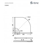 Ντουζιέρα ημικυκλική 80x80x5 από ακρυλικό, χρώμα: Λευκό επιφάνεια: Γυαλιστερή Ημικυκλικές