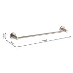 Πετσετοθήκη 40cm Brushed Nickel σταθερή από inox μονή, χρώμα: Χρωμέ επιφάνεια: Βουρτσισμένη Πετσετοθήκες