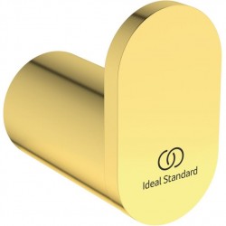 Hook Flat wall mounted material: Brass single  Round brushed gold, color: Gold surface: Brushed Hooks