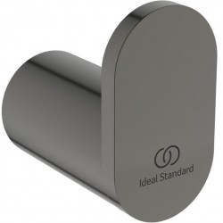 Hook Flat wall mounted material: Brass single magnetic grey, color: Grey surface: Brushed Hooks