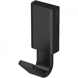 Hook Flat wall mounted material: Brass single, color: Black surface: Matt Hooks