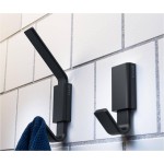 Hook double Flat wall mounted material: Brass, color: Black surface: Matt Hooks