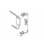 Hook double Flat wall mounted material: Brass, color: Black surface: Matt Hooks