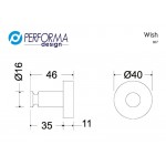 Hook Flat wall mounted material: Brass single, color: Bronze surface: Brushed Hooks
