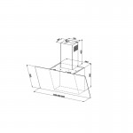 Απορροφητήρας καμινάδα επίτοιχη 90cm 250 W, χρώμα: Μαύρο Καμινάδες επίτοιχες