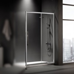 Shower enclosure Linear 130x195 6mm sliding Safe Clean glass surface: Glossy, color: Chrome