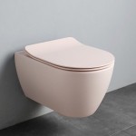 Wall-mounted toilet & toilet seat soft closing, style: Sandwich hidden fixation Rimless Slim antique pink 50,5x36 surface: Matt, color: Pink Wall-mounted Wall-mounted toilet & toilet seat soft closing, style: Sandwich hidden fixation Rimless Slim antique pink 50,5x36 surface: Matt, color: Pink Wall-mounted