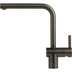 Μπαταρία κουζίνας επικαθήμενη από inox L-Spout Anthracite, χρώμα: Γκρι Σκούρο επιφάνεια: Βουρτσισμένη Επικαθήμενες