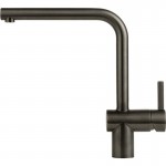 Μπαταρία κουζίνας επικαθήμενη από inox L-Spout Anthracite, χρώμα: Γκρι Σκούρο επιφάνεια: Βουρτσισμένη Επικαθήμενες