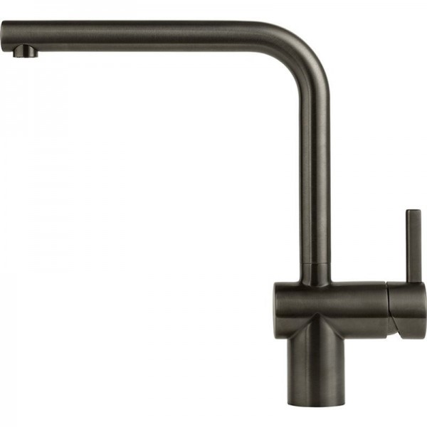 Μπαταρία κουζίνας επικαθήμενη από inox L-Spout Anthracite, χρώμα: Γκρι Σκούρο επιφάνεια: Βουρτσισμένη Επικαθήμενες