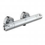 Shower tap Wall-mounted exposed material: Brass thermostatic with hand shower, hose and slider rail, color: Chrome surface: Glossy Wall-mouned exposed Shower tap Wall-mounted exposed material: Brass thermostatic with hand shower, hose and slider rail, color: Chrome surface: Glossy Wall-mouned exposed