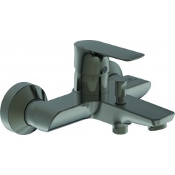 Μπαταρία μπανιέρας επίτοιχη από ορείχαλκο κορμός (χωρίς τηλέφωνο, σπιράλ, στήριγμα) PVD, magnetic grey αναμεικτική, χρώμα: Γκρι επιφάνεια: Βουρτσισμένη Επίτοιχες