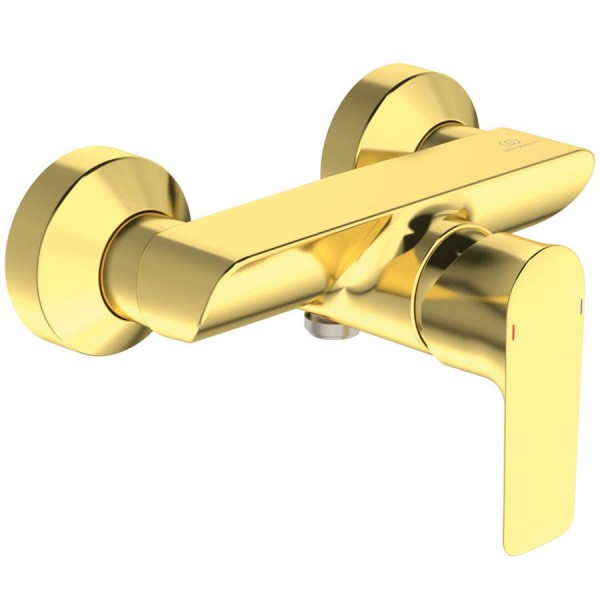 Shower tap Wall-mounted exposed material: Brass mixer without hand shower, hose and holder PVD, brushed gold, color: Gold surface: Brushed Wall-mouned exposed