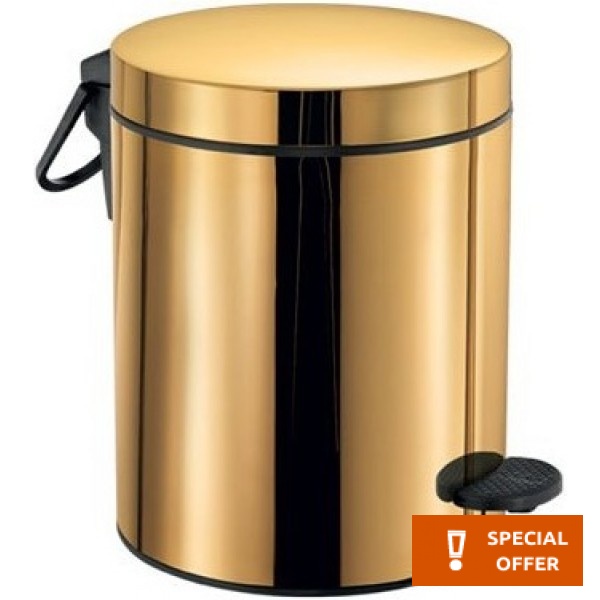 Waste bin Gold material: Brass 5 lt Closed Floor standing, color: Gold surface: Glossy Dustbins Waste bin Gold material: Brass 5 lt Closed Floor standing, color: Gold surface: Glossy Dustbins