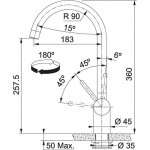 Kitchen tap Deck-mounted material: Inox, color: Chrome surface: Brushed Deck-mounted