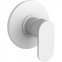 Μπαταρία ντουζιέρας εντοιχιζόμενη 1 εξόδου αναμεικτική από ορείχαλκο με πλακέτα, χρώμα: Λευκό επιφάνεια: Ματ Εντοιχιζόμενες εξωτερικό μέρος