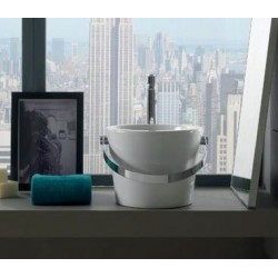 Νιπτήρας ελευθέρας τοποθέτησης 30x30x22,5 από πορσελάνη χωρίς οπή  χωρίς υπερχείλιση, χρώμα: Λευκό επιφάνεια: Γυαλιστερή Ελευθέρας τοποθέτησης