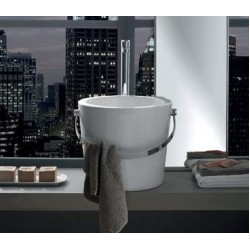 Νιπτήρας ελευθέρας τοποθέτησης 40,5x40,5x35 από πορσελάνη χωρίς οπή  χωρίς υπερχείλιση, χρώμα: Λευκό επιφάνεια: Γυαλιστερή Ελευθέρας τοποθέτησης