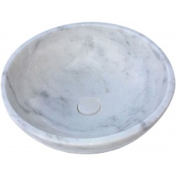 Washbasin Free standing 45x45x14 material: Marble Without hole Without overflow carrara nuovo, color: White surface: Matt Free standing