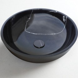 Washbasin Free standing 45x45x14 material: Marble Without hole Without overflow Marquinia nero, color: Black surface: Glossy Free standing