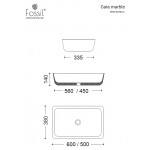 Washbasin Free standing 60x38x14 material: Marble Without hole Without overflow Carrara Nuovo, color: White surface: Matt Free standing Washbasin Free standing 60x38x14 material: Marble Without hole Without overflow Carrara Nuovo, color: White surface: Matt Free standing