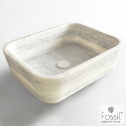 Washbasin Free standing 60x38x14 material: Marble Without hole Without overflow Carrara Nuovo, color: White surface: Matt Free standing