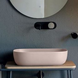 Νιπτήρας ελευθέρας τοποθέτησης 56x39x14 από πορσελάνη χωρίς οπή  χωρίς υπερχείλιση antique pink, χρώμα: Ροζ επιφάνεια: Ματ Ελευθέρας τοποθέτησης