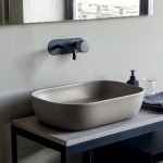 Washbasin Free standing 56x39x14 material: Porcelain Without hole Without overflow sand, color: Grey/Beige surface: Matt Free standing Washbasin Free standing 56x39x14 material: Porcelain Without hole Without overflow sand, color: Grey/Beige surface: Matt Free standing