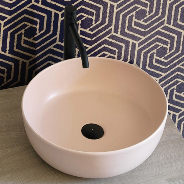 Washbasin Free standing 33x33x12,5 material: Porcelain Without hole Without overflow antique pink, color: Pink surface: Matt Free standing Washbasin Free standing 33x33x12,5 material: Porcelain Without hole Without overflow antique pink, color: Pink surface: Matt Free standing