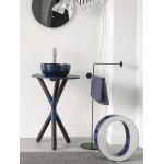 Νιπτήρας ελευθέρας τοποθέτησης 39x39x14 από πορσελάνη χωρίς οπή  χωρίς υπερχείλιση ocean, χρώμα: Μπλε επιφάνεια: Ματ Ελευθέρας τοποθέτησης