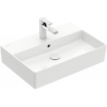 Washbasin Wall-mounted 60x42x13,5 white alpin no pedestal With 1 bowl With hole in the middle material: Porcelain, color: White surface: Glossy Wall-mounted