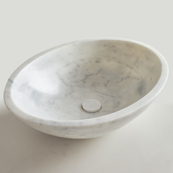 Washbasin Free standing 55x41x16 material: Marble Without hole Without overflow Carrara Nuovo, color: White surface: Matt Free standing Washbasin Free standing 55x41x16 material: Marble Without hole Without overflow Carrara Nuovo, color: White surface: Matt Free standing