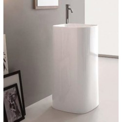 Νιπτήρας επιδαπέδιος 42x42x85 από πορσελάνη, χρώμα: Λευκό επιφάνεια: Γυαλιστερή Επιδαπέδιοι