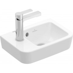 Νιπτήρας επίτοιχος 36x25x10 με υπερχείλιση, white alpin με 1 γούρνα με οπή αριστερά χωρίς κολώνα από πορσελάνη, χρώμα: Λευκό επιφάνεια: Γυαλιστερή Επίτοιχοι