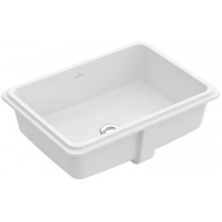 Washbasin Under counter 50x35 material: Porcelain white alpin With overflow, color: White surface: Glossy Under counter