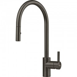 Kitchen tap Deck-mounted material: Inox with shower Anthracite, color: Dark Grey surface: Brushed