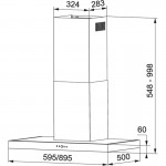Απορροφητήρας καμινάδα επίτοιχη 90cm 200 W inox, χρώμα: Χρωμέ Καμινάδες επίτοιχες