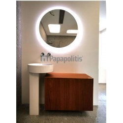 Έπιπλο μπάνιου κομπλέ με νιπτήρα, 80x37x55 από ξύλο συνθετικό επίτοιχου τύπου dark walnut, χρώμα: Ξύλο Καρυδιά Έπιπλα μπάνιου κομπλέ