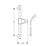 Shower slider rail 65cm material: Brass C Isiflex 160cm with hose, color: Chrome surface: Glossy Shower slider rails Shower slider rail 65cm material: Brass C Isiflex 160cm with hose, color: Chrome surface: Glossy Shower slider rails
