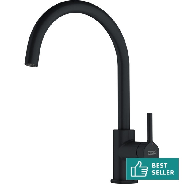 Μπαταρία κουζίνας επικαθήμενη από ορείχαλκο matte black, χρώμα: Μαύρο επιφάνεια: Ματ Επικαθήμενες